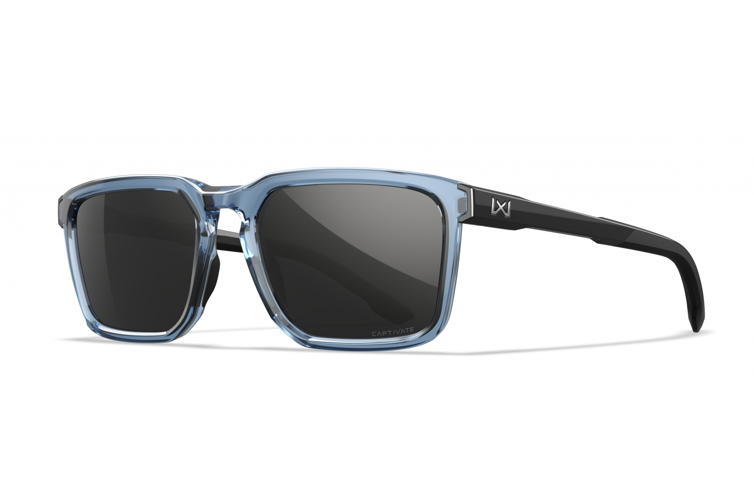 Captivate Black Mirror / Crystal Light Blue Frame Gloss Black Temples