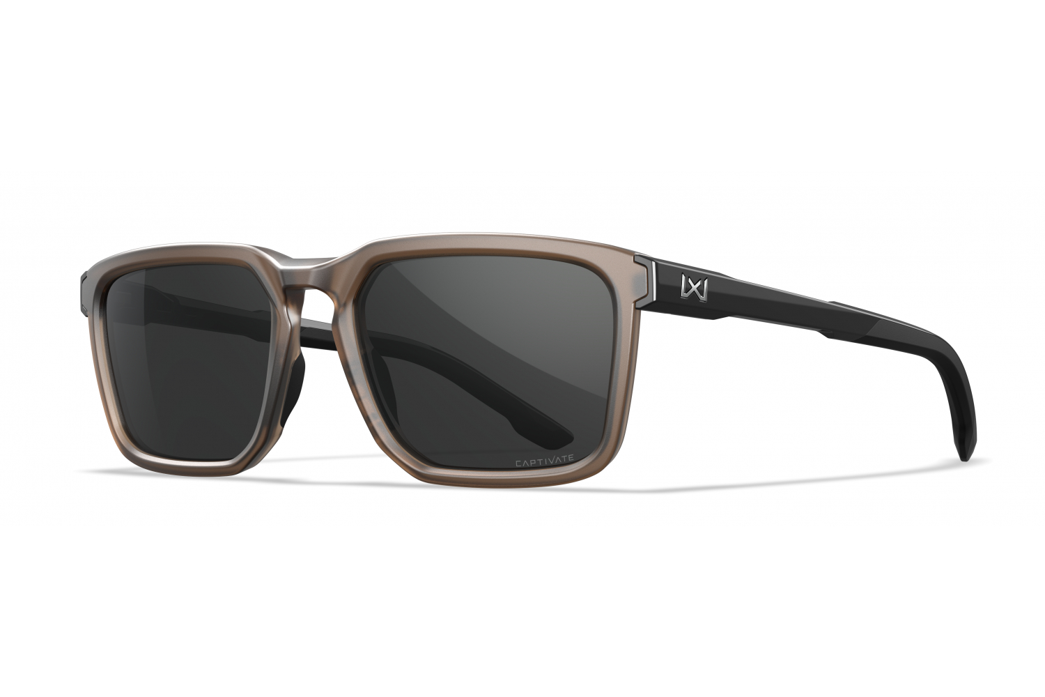 Captivate Polar Grey Mirror / Frosted Tan Frame Gloss Black Temples